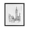 Stupell Industries Parisian Cityscape Sketch Framed Print Under Glass, design by Ethan Harper